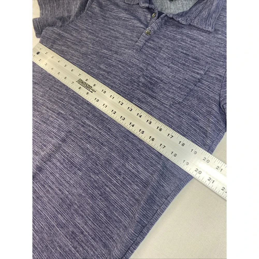 Banana Republic Mens Medium Polo‎ Textured Blue Knit Short Sleeve  Size M
